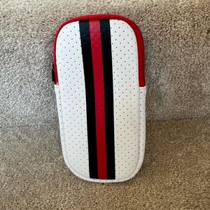 Haute Shore Stylish White , Red and Black Eyeglass Case